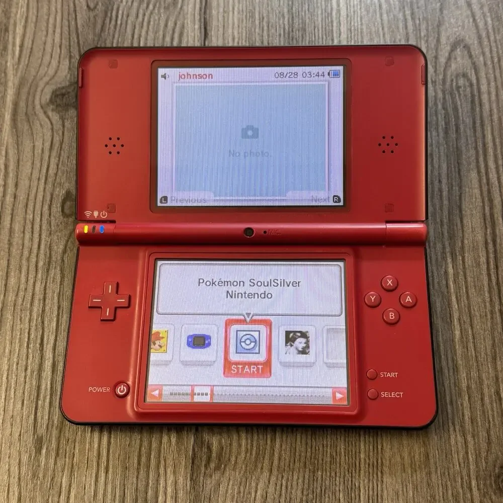 Nintendo DSi XL Red Console UTL-001 w/ 4GB Memory Card, Charger, & Case Modded